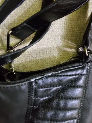 Bolso Desigual Negro Patchwork Piel