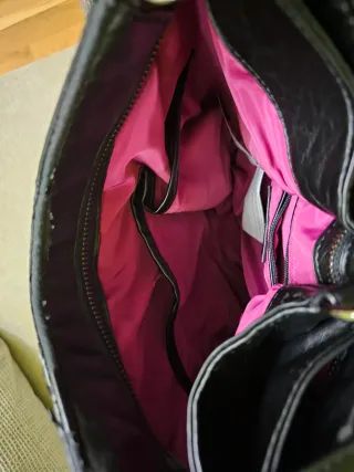 Bolso Desigual Negro Patchwork Piel