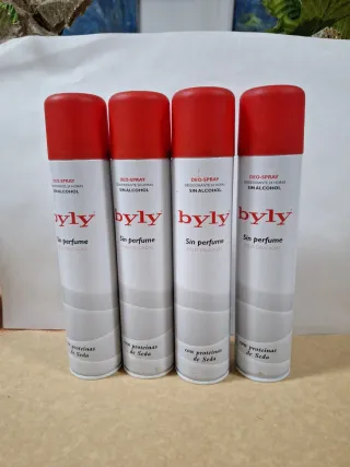 Lote 4 Desodorantes Byly Sin Perfume / sin alcohol
