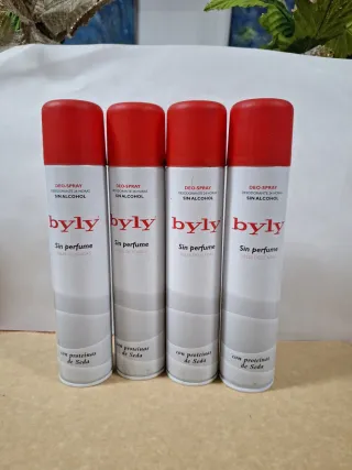 Lote 4 Desodorantes Byly Sin Perfume / sin alcohol