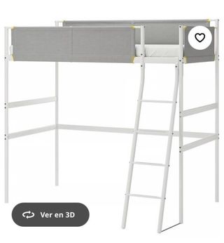 Litera Cama Alta IKEA VITVAL Blanca/Gris