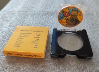 Moneda Onza Plata Homer Simpson DO'H