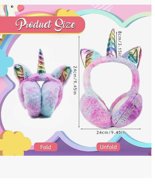 Paraorecchie Unicorno Invernali Morbido Peluche