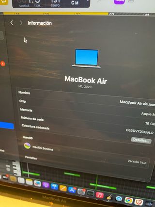 Apple MacBook Air Plata 2020 RAM 16 gb 256g