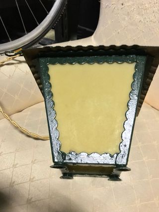 Lampada tipo lanterna vintage ferro verde e giallo