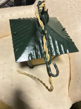 Lampada tipo lanterna vintage ferro verde e giallo