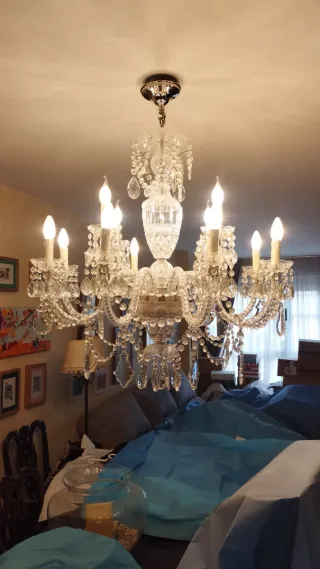 Lámpara Araña Cristal Transparente.