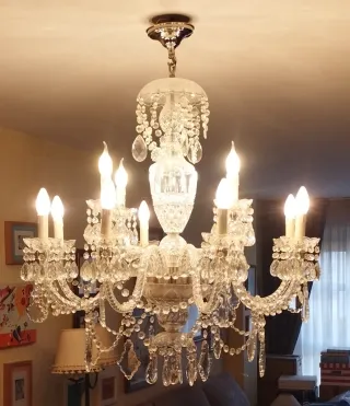 Lámpara Araña Cristal Transparente.