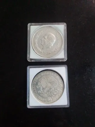 2 Monedas Mexicanas 5 y 25 Pesos