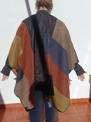 Capa lana fina cuadros Camel, marino, chocolate