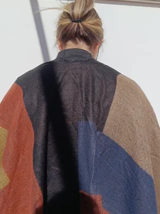 Capa lana fina cuadros Camel, marino, chocolate