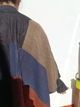 Capa lana fina cuadros Camel, marino, chocolate