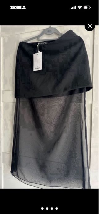 Falda Zara Negra Talla S