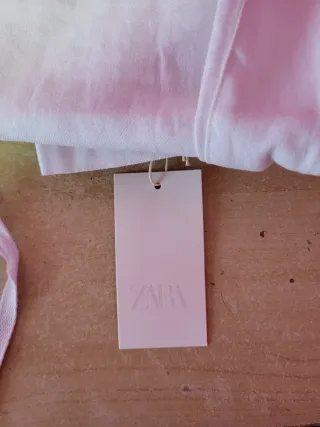 Pantalón Zara Lino Blanco Talla L