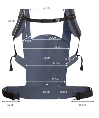 Mochila Portabebés Estampado demin con lunares