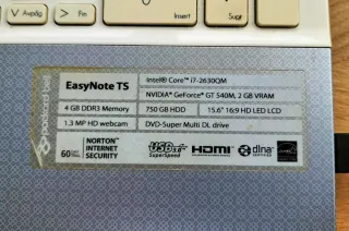 Portátil Packard Bell