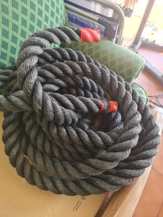 Cuerda de gimnasia "battle rope" gruesa, 12 metros