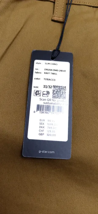 Pantalón G-Star RAW Hombre Talla 33/32