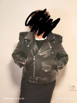 Cazadora Piel Vintage Rockera London Piel,unisex