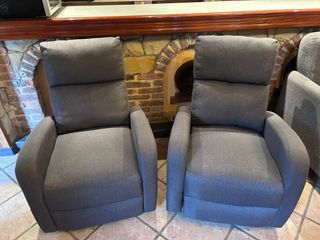 2 Butacas de tela grises como nuevas