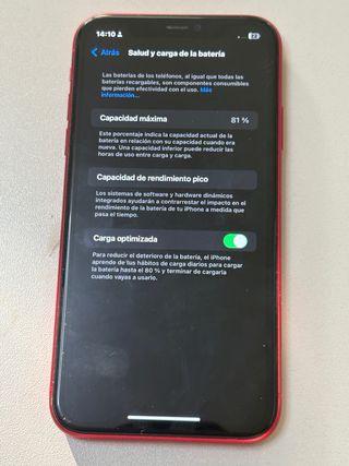 iPhone 11 128GB Rojo 81% Batería