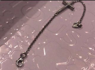 Pulsera plata cruz con circonitas
