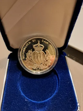 Moneta Argento San Marino 2001 Congresso Commercio