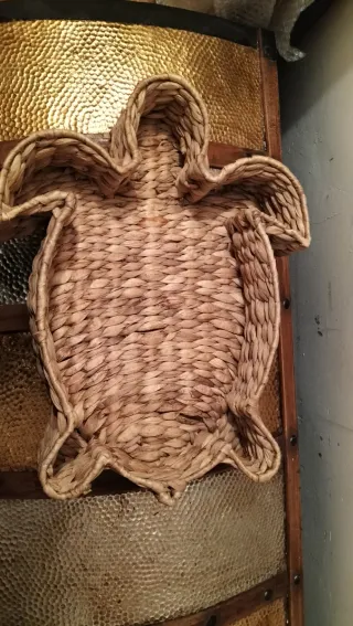 Bandeja decorativa tortuga mimbre