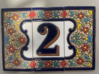 Número 2 Azulejo Decorativo Andaluz