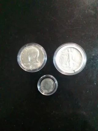 3 Monedas USA: Kennedy, Águila, Dime