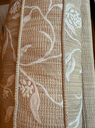 Conjunto de sofás 3 y 2 plazas tela beige/blanco