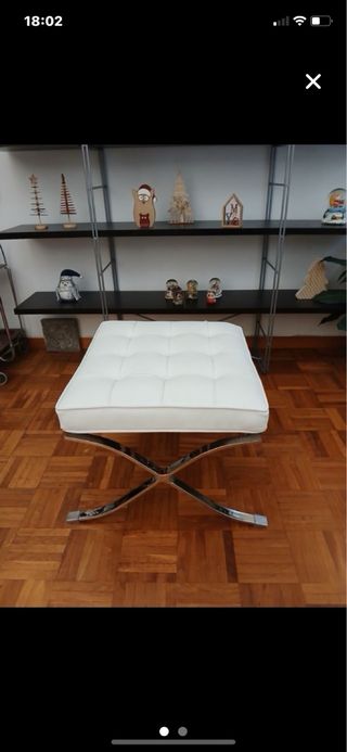 Reposapiés Barcelona blanco piel