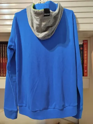 Sudadera Kempa con capucha azul y gris Talla M