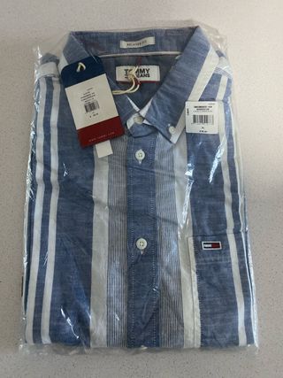 Camisa Tommy Jeans Rayas Azul Blanco Talla XL