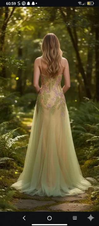 Vestido dorado y rosa para invitada