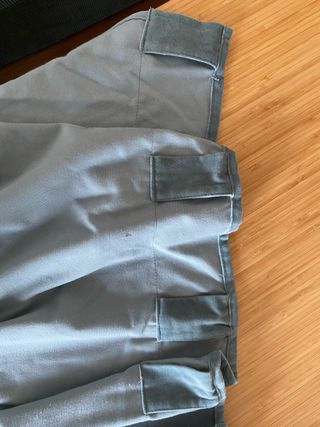 Cortina terciopelo azul trabillas