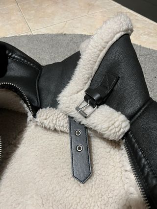 Cazadora Piel Negra con Borrego