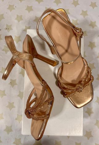 Sandalias LALA T.38 Bronce Brillantes