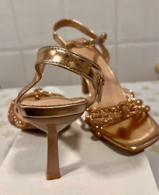 Sandalias LALA T.38 Bronce Brillantes