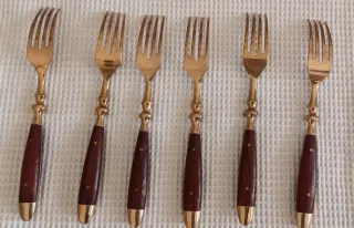 24 posate e 2 apribottiglie ottone e palissandro