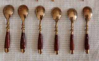 24 posate e 2 apribottiglie ottone e palissandro