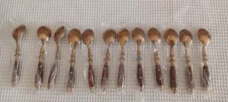 24 posate e 2 apribottiglie ottone e palissandro