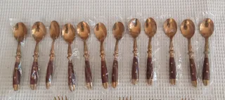 24 posate e 2 apribottiglie ottone e palissandro