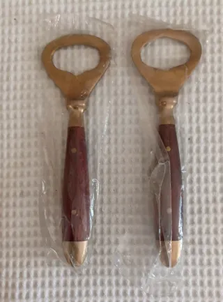 24 posate e 2 apribottiglie ottone e palissandro