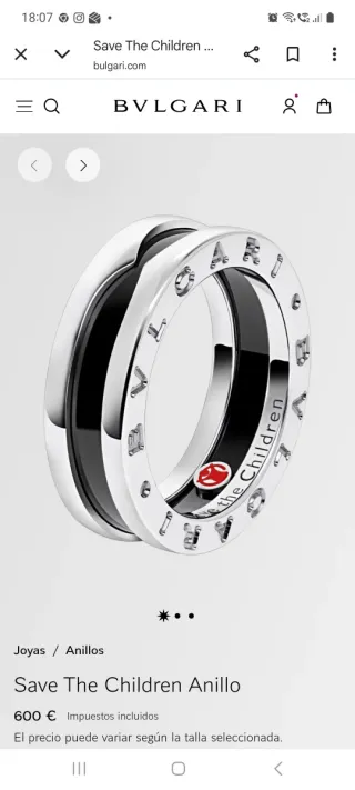 Anillo Bvlgari Plata y Ónix  600€ en tienda.