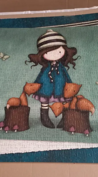 Puzzle Gorjuss con zorros y setas