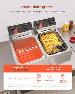 Friggitrici elettriche 12L e 6000W con cesta doppia NUOVA