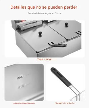 Friggitrici elettriche 12L e 6000W con cesta doppia NUOVA