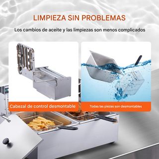 Friggitrici elettriche 12L e 6000W con cesta doppia NUOVA