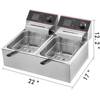 Friggitrici elettriche 12L e 6000W con cesta doppia NUOVA